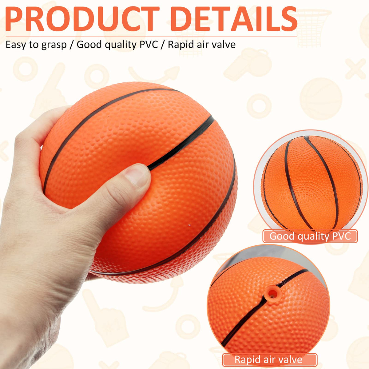 Oleitodh 30Pcs 7-Inch Mini Basketballs Bulk Set with Pump – Versatile PVC Balls for Indoor/Outdoor Play
