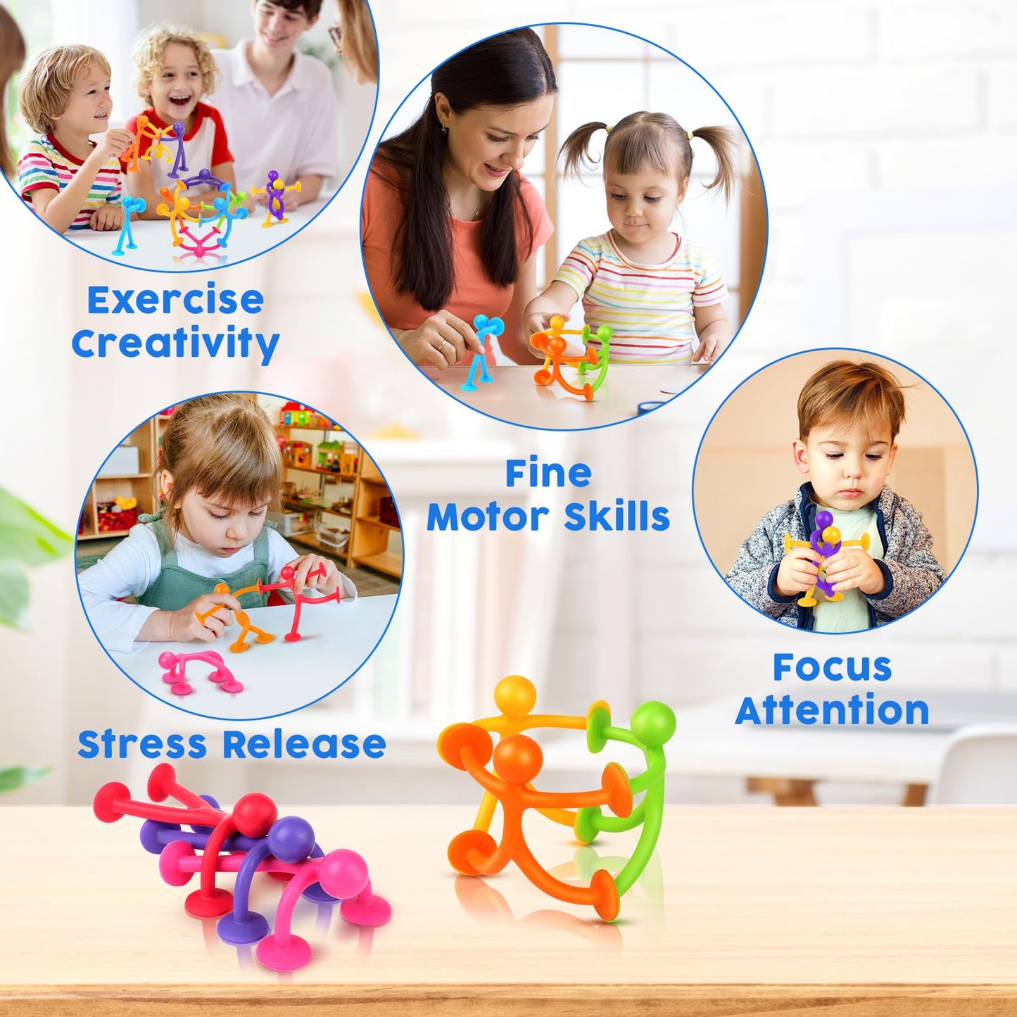 OleOletOy Suction Fidget Toys – 21-Pack Bath & Classroom Prizes for Sensory Play