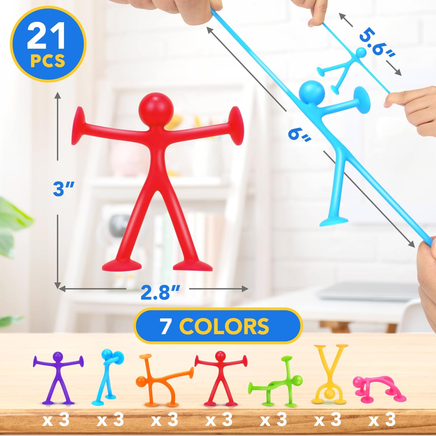 OleOletOy Suction Fidget Toys – 21-Pack Bath & Classroom Prizes for Sensory Play