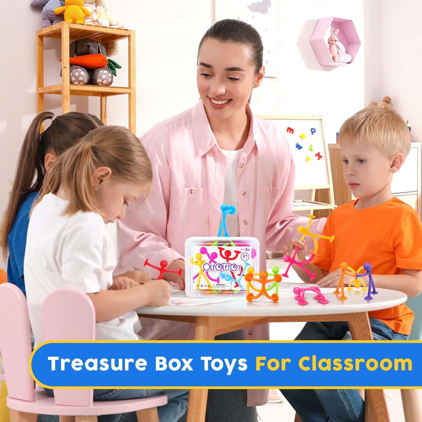 OleOletOy Suction Fidget Toys – 21-Pack Bath & Classroom Prizes for Sensory Play