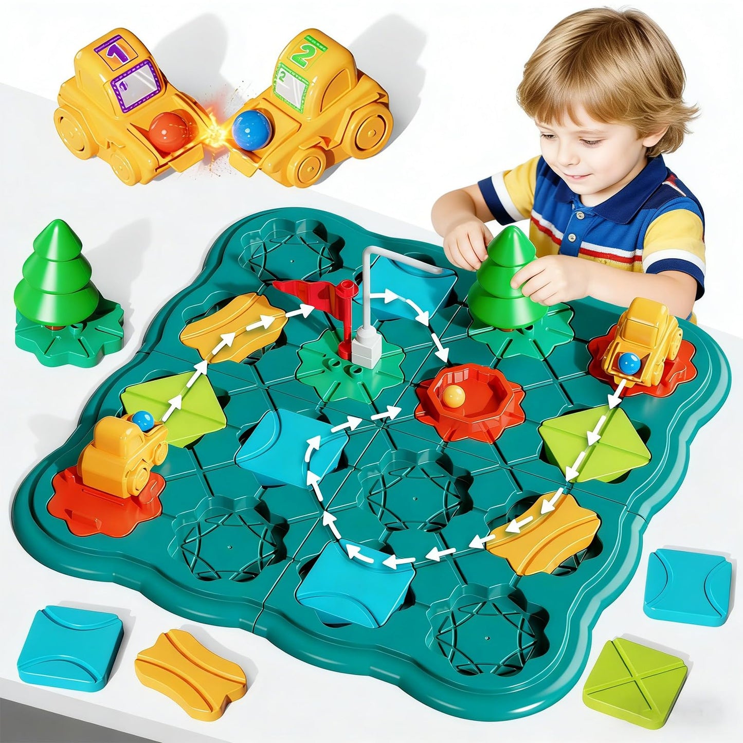 Olfrid STEM Board Games for Kids | Logic Maze Puzzles & Track Building (Ages 3–8)