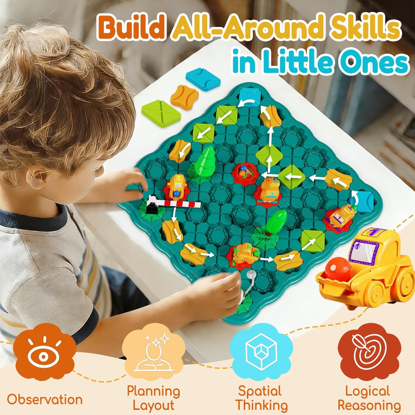 Olfrid STEM Board Games for Kids | Logic Maze Puzzles & Track Building (Ages 3–8)
