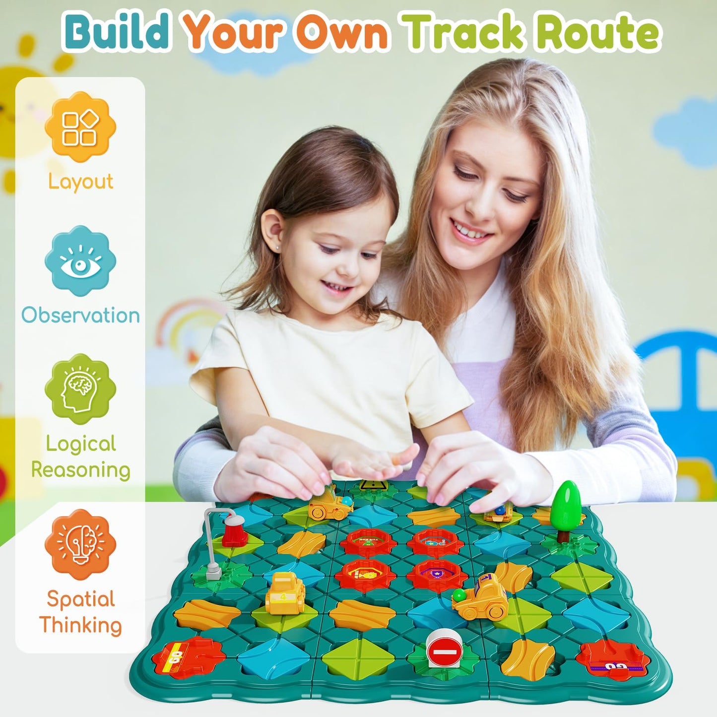 Olfrid STEM Board Games for Kids | Logic Maze Puzzles & Track Building (Ages 3–8)