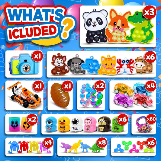 Olganicor 350 PCS Party Favors for Kids | Fidget Toys Bulk, Easter Eggs Fillers, Prize Box Toys