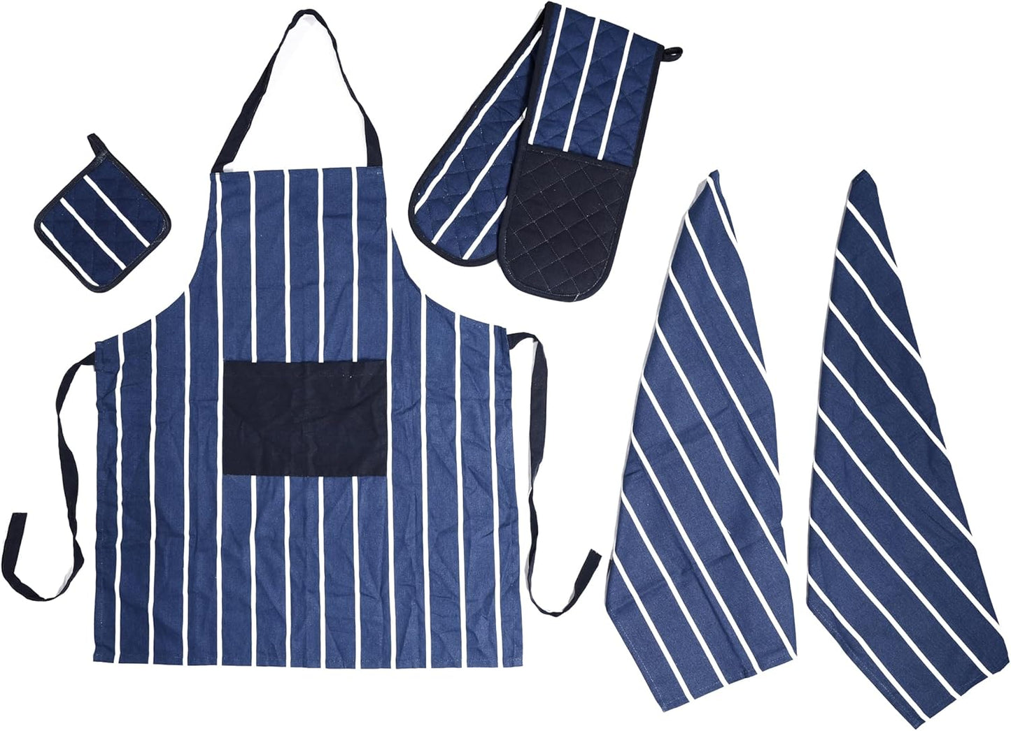 OLIVIA ROCCO Kitchen Sets With Apron Double Oven Gloves Towel Set Oven Mitts Pot Holder