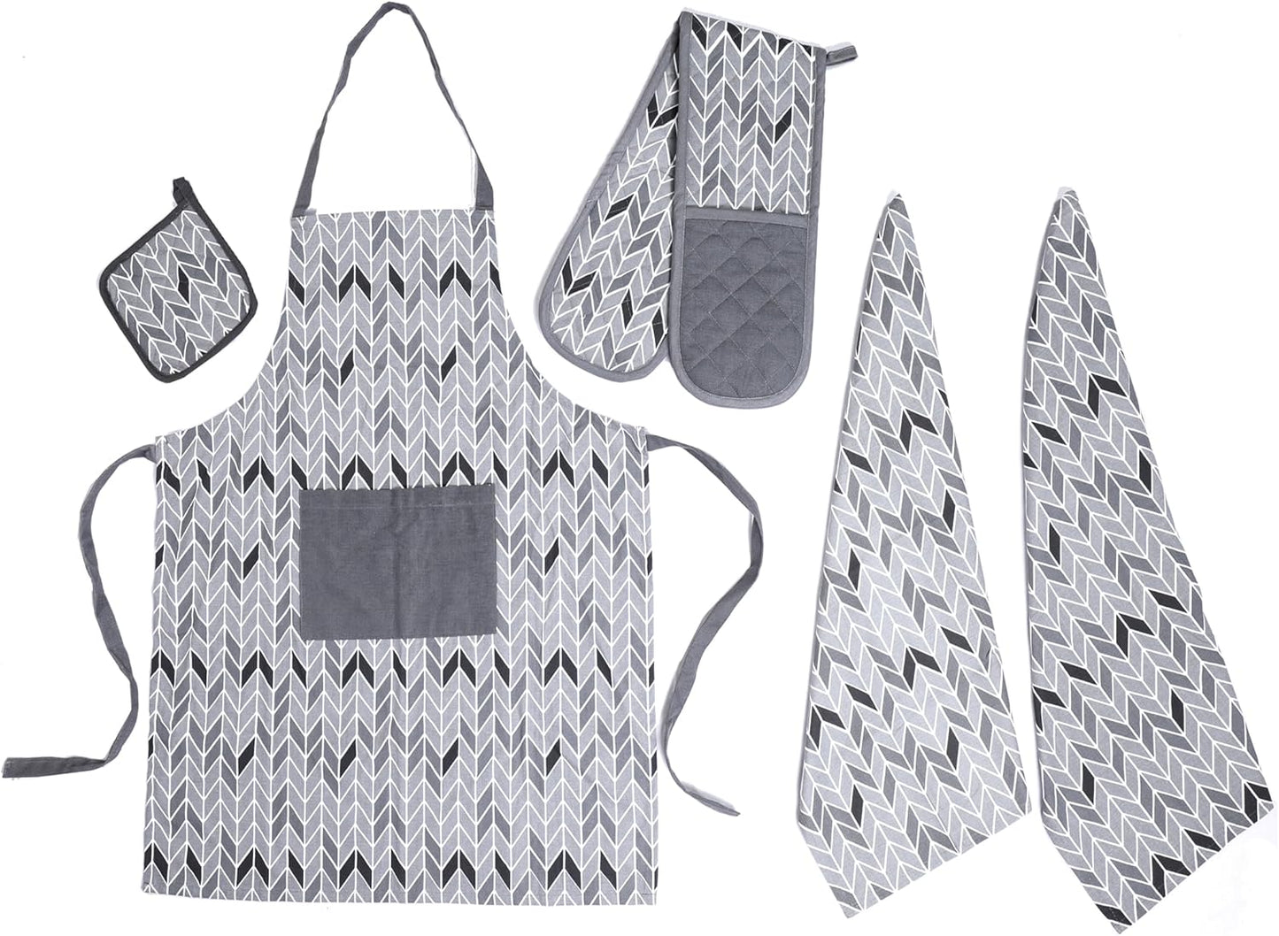 OLIVIA ROCCO Kitchen Sets With Apron Double Oven Gloves Towel Set Oven Mitts Pot Holder