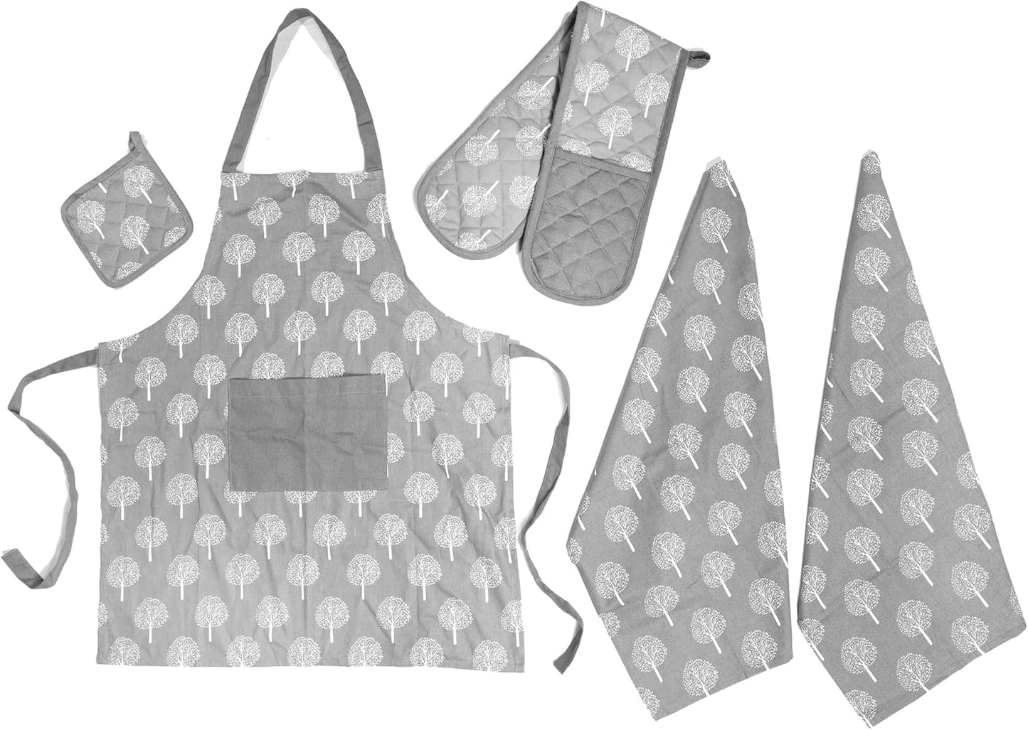 OLIVIA ROCCO Kitchen Sets With Apron Double Oven Gloves Towel Set Oven Mitts Pot Holder