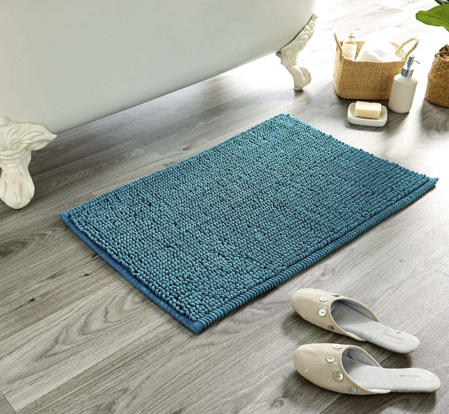 OLIVIA ROCCO Pebbles Micro Bobble Bath Mat Pure Indian Cotton Hand Woven Eco Friendly