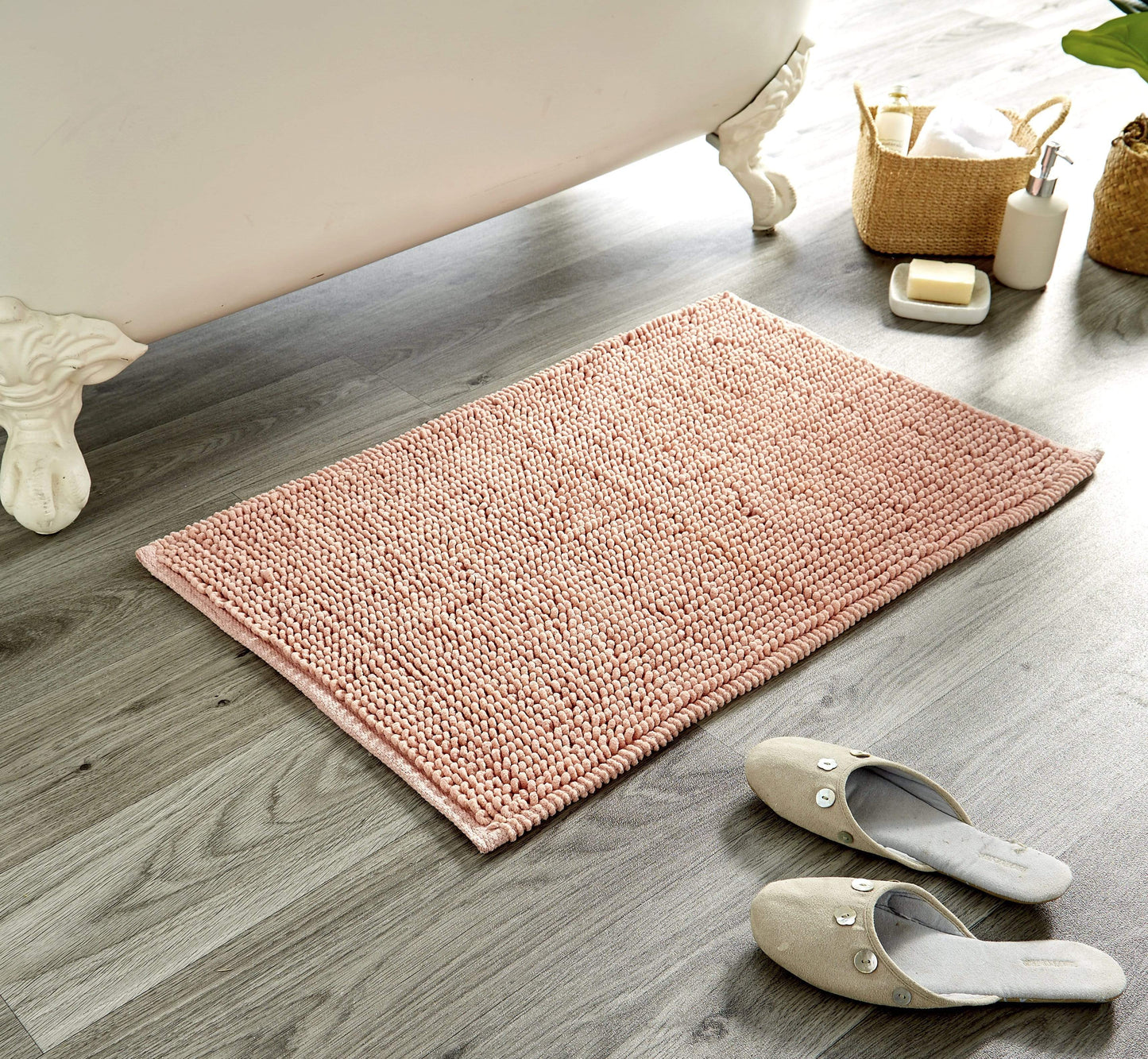 OLIVIA ROCCO Pebbles Micro Bobble Bath Mat Pure Indian Cotton Hand Woven Eco Friendly