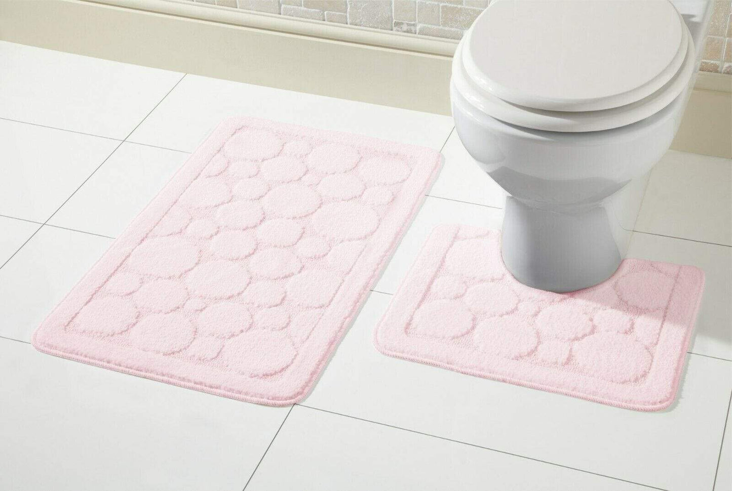 OLIVIA ROCCO Cali Bath Mat And Pedestal Set Ultra Soft Non Slip Highly Absorbent