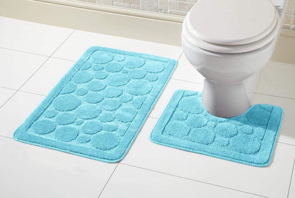 OLIVIA ROCCO Cali Bath Mat And Pedestal Set Ultra Soft Non Slip Highly Absorbent