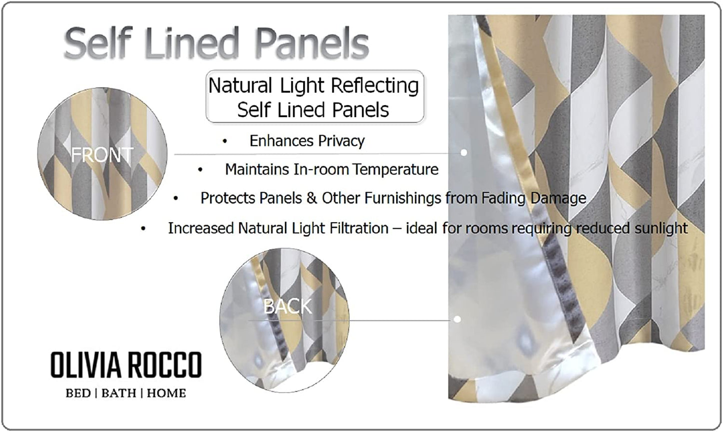 OLIVIA ROCCO Blackout Thermal Curtains Check Marble Design Light Blocking Panels Multiple