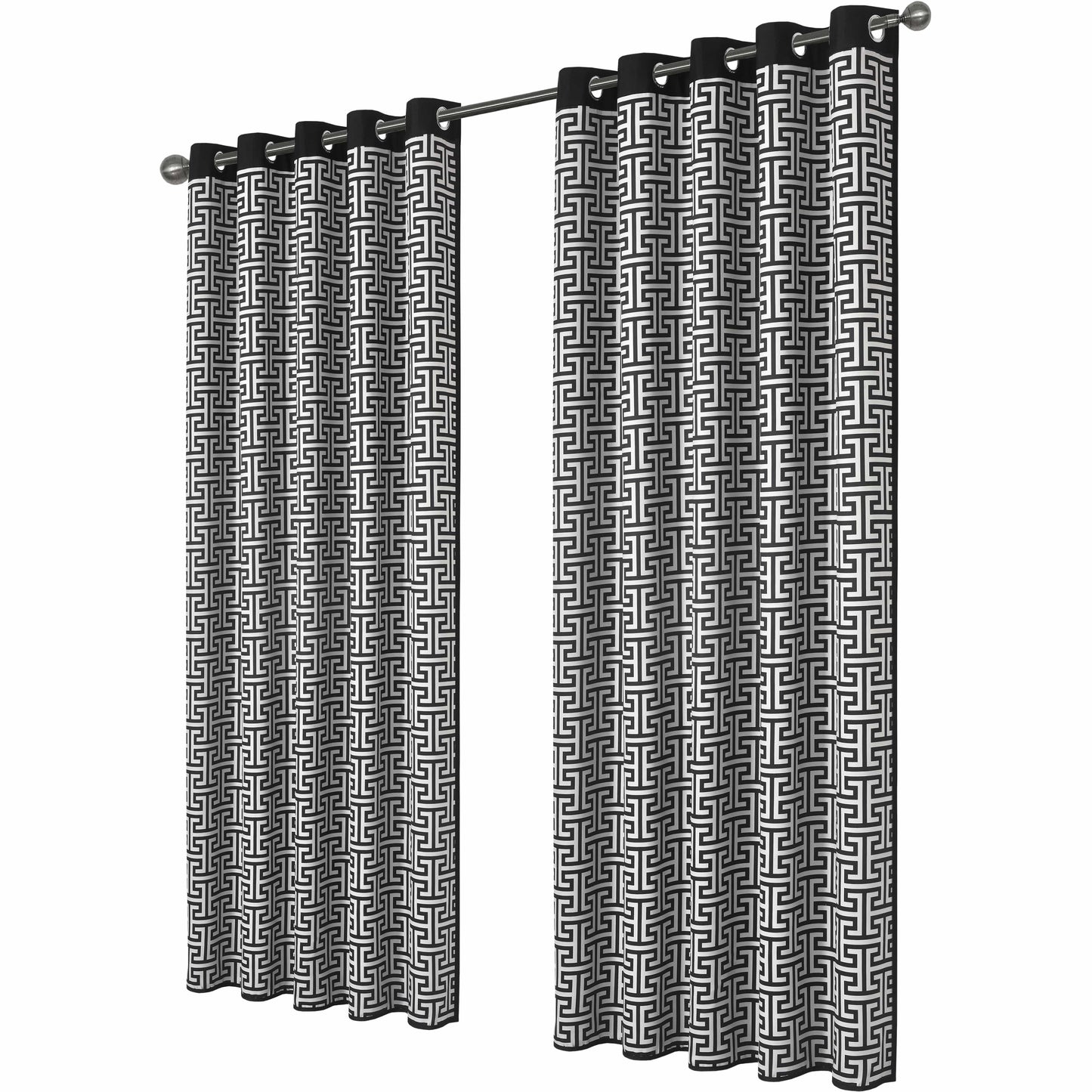 OLIVIA ROCCO Milano Geometric Blackout Curtains Thermal Insulated Eyelet Pair Pencil Pleat