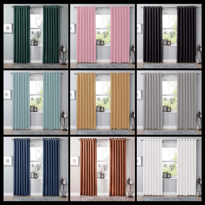 OLIVIA ROCCO Thermal Blackout Curtains For Room Darkening Panels 12 Colours Multiple Sizes