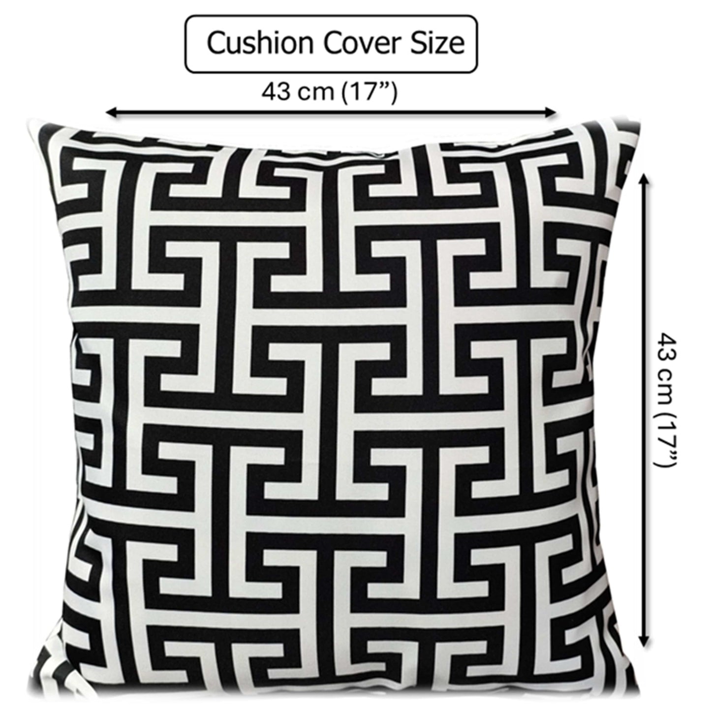 OLIVIA ROCCO Milano Black Waterproof Cushion Covers 43x43 cm Reversible Breathable