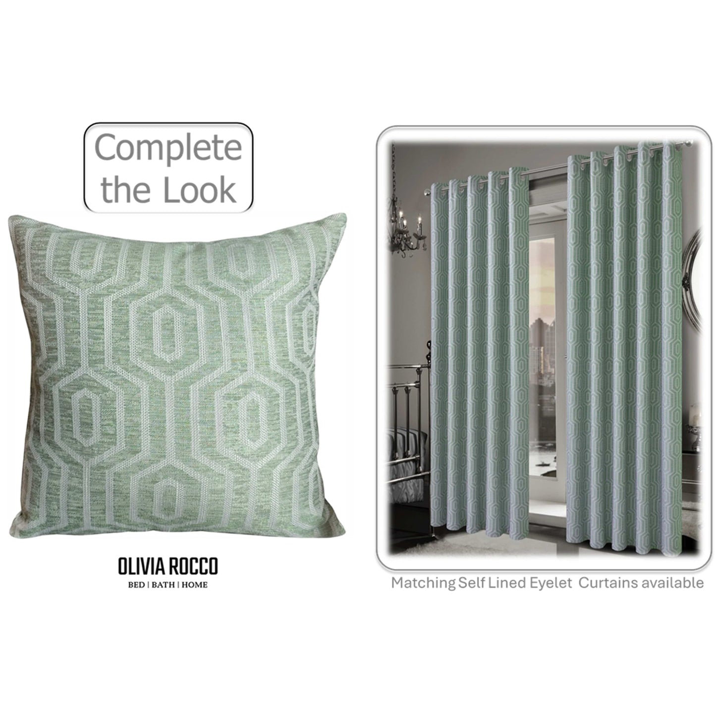 OLIVIA ROCCO Paris Cushion Covers Two Pack Modern Sage Green Decorative Square Scatter