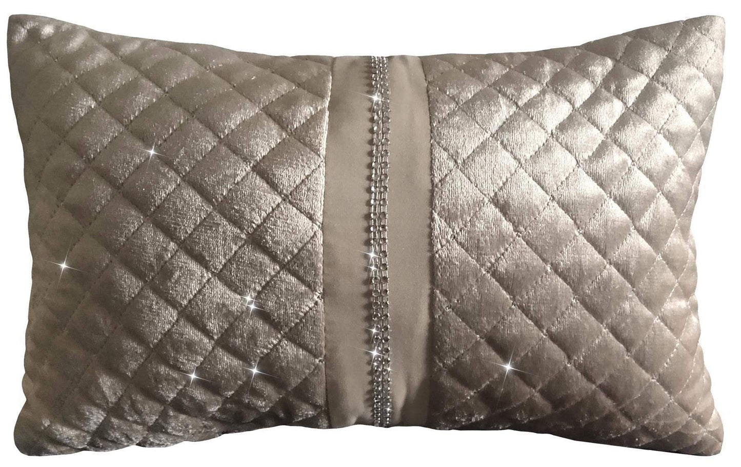 OLIVIA ROCCO Kylie Duvet Set Charcoal Gold Velvet Bedding With Quilted Trim Diamante