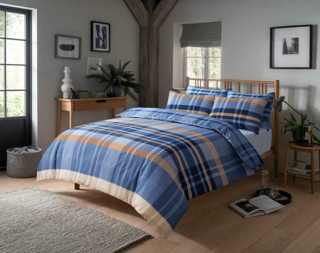 OLIVIA ROCCO Hudson Duvet Set Cotton Rich With Reversible Check Design In Vibrant Colours
