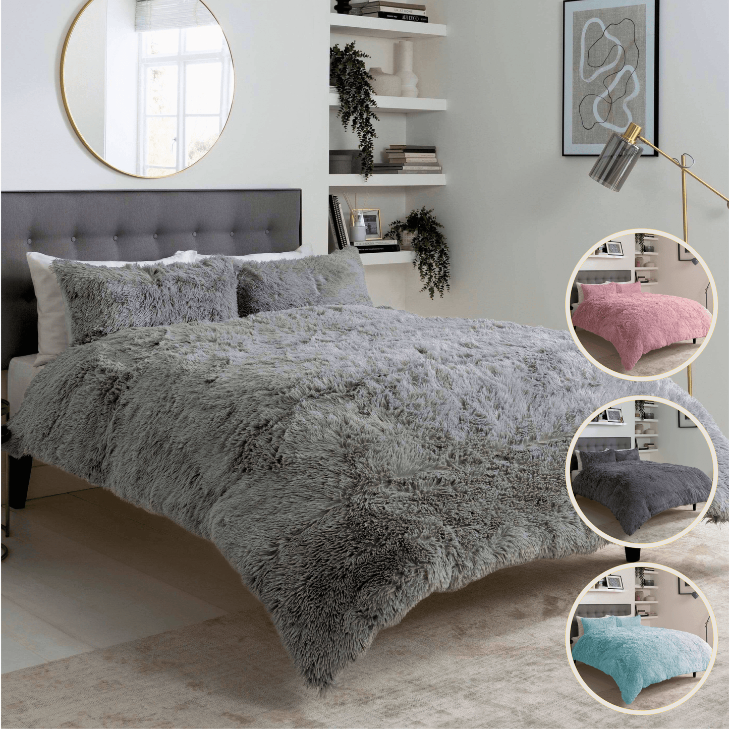 OLIVIA ROCCO Snuggle And Cuddle Faux Fur Duvet Set Extra-Soft Long Pile Winter Warmth