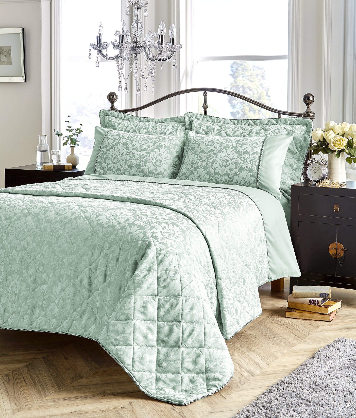 OLIVIA ROCCO Savoy Hand Woven Jacquard Cotton Quilt Cover Duvet Sets OEKO TEX Certified