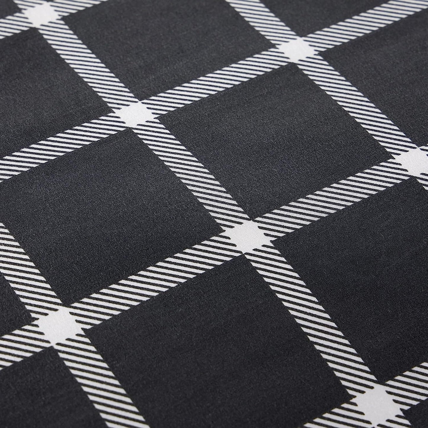 OLIVIA ROCCO Grey Check Reversible Duvet Cover Set Breathable Microfibre Easy Care