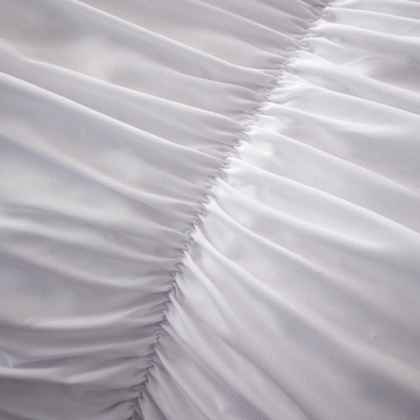 OLIVIA ROCCO Ruched White Microfibre Duvet Cover Set With Pillowcases Ruffle Bedding