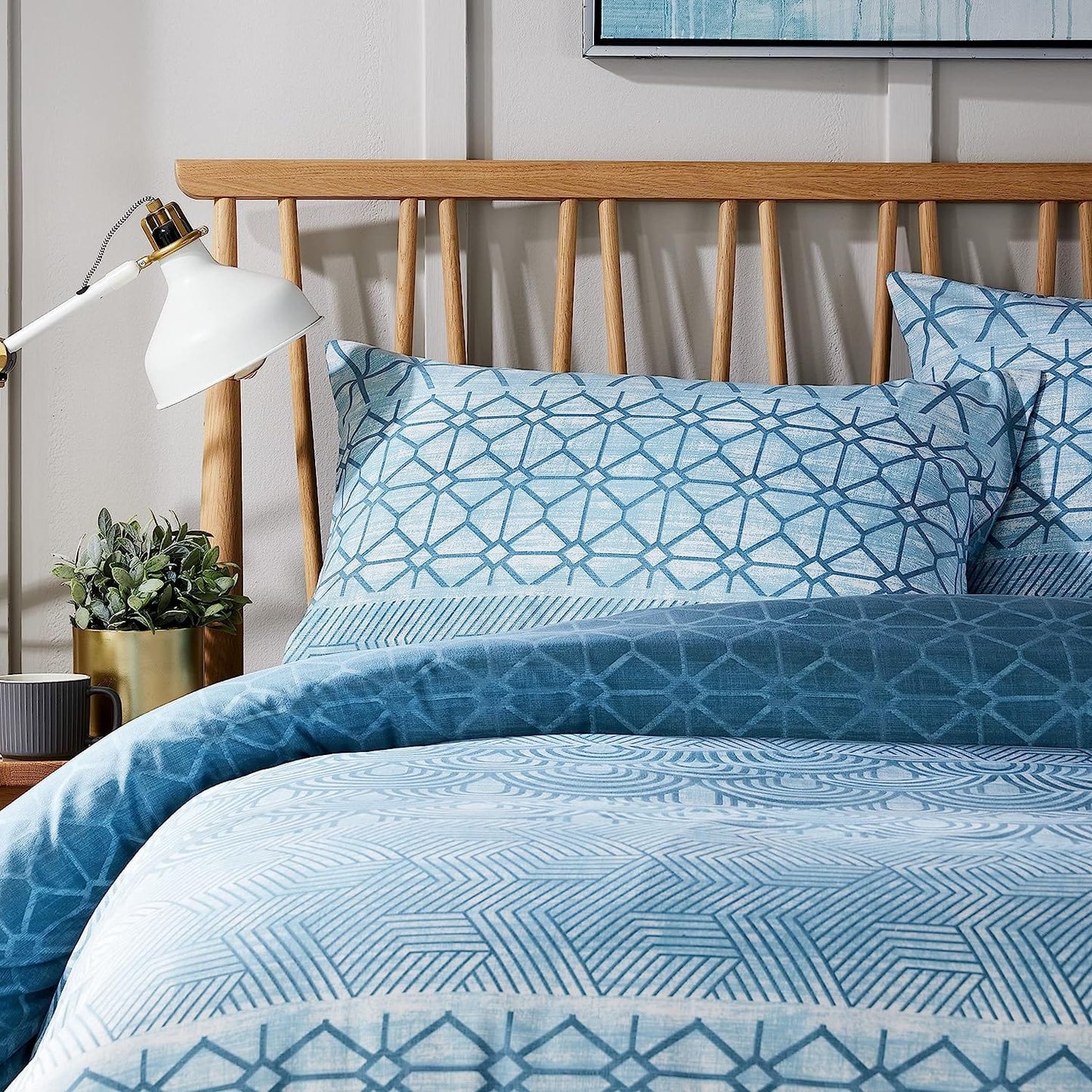 OLIVIA ROCCO Versailles Teal Printed Duvet Cover Set Reversible Quilted s Breathable