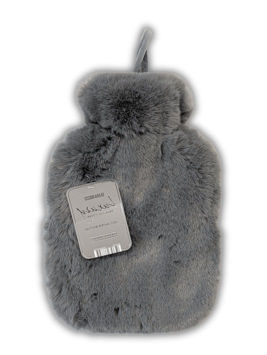 OLIVIA ROCCO Faux Fur Covered 2 Litre Luxury Hot Water Bottle Thermotherapy Natural Hotel-Quality Everyday Comfort