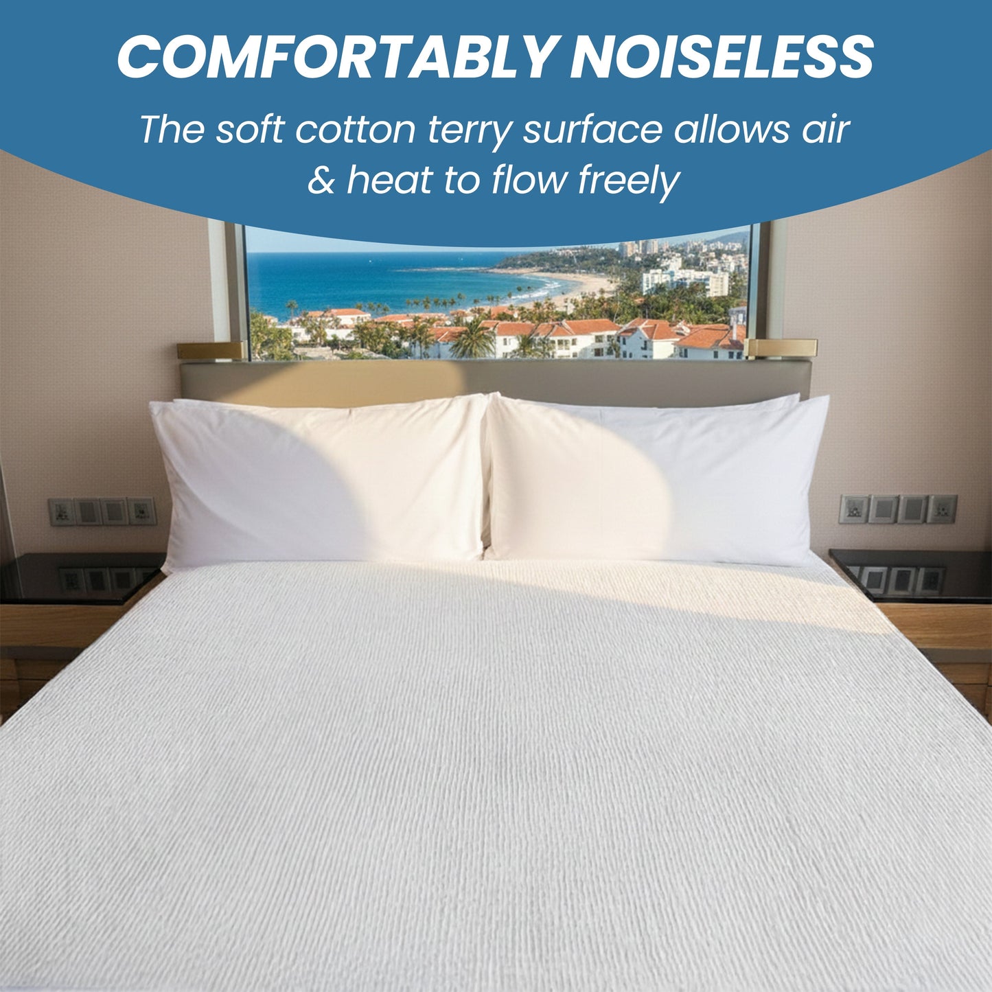 OLIVIA ROCCO Waterproof Terry Towel Mattress Protector With Deep Skirt Highly Absorbent