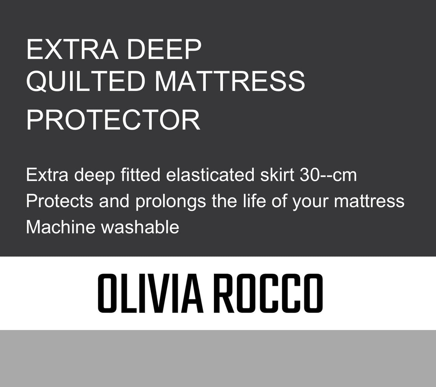 OLIVIA ROCCO Quilted Extra Deep Mattress Protector Microfibre Top Waterproof Reverse