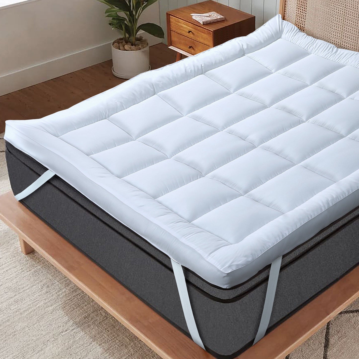 OLIVIA ROCCO Microfibre Mattress Topper Heavy Fill Extra Deep Anti Allergy Cooling