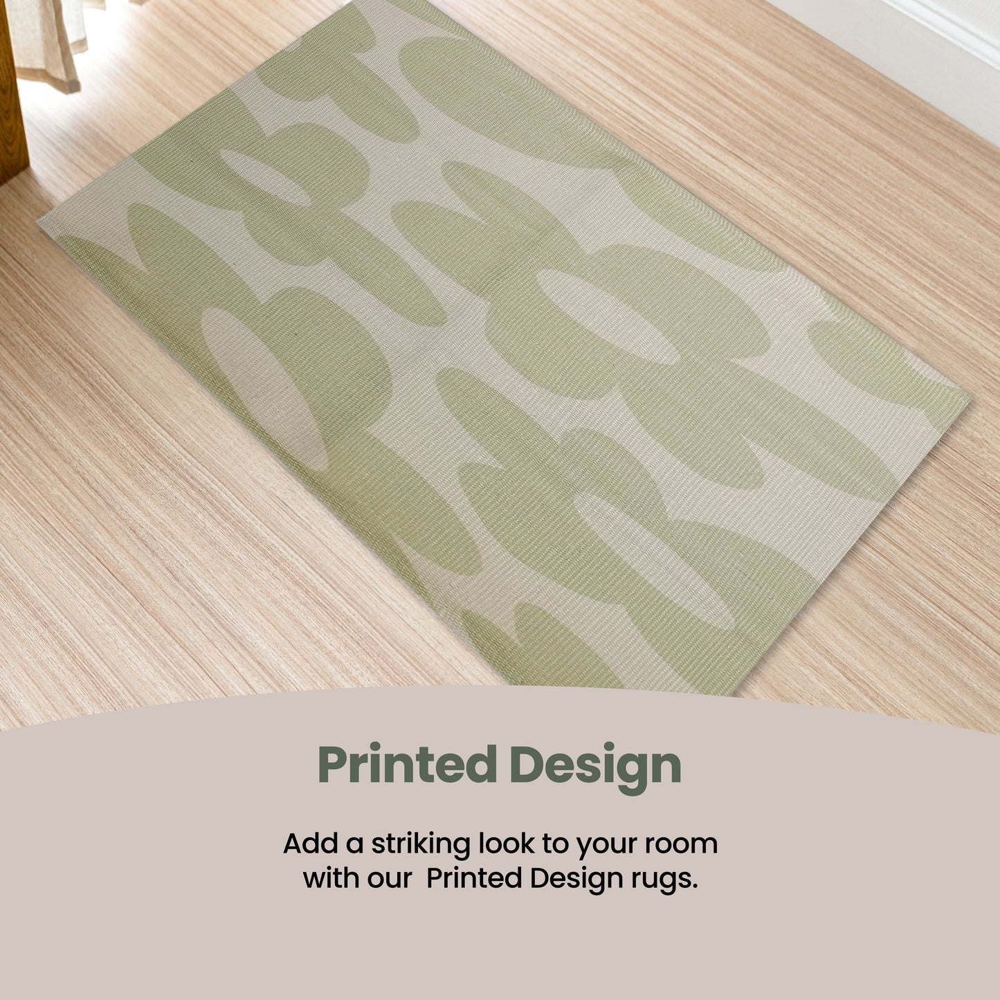 OLIVIA ROCCO Printed Rug Jardin Design Modern Non Slip Soft Durable Floor Rug For Living