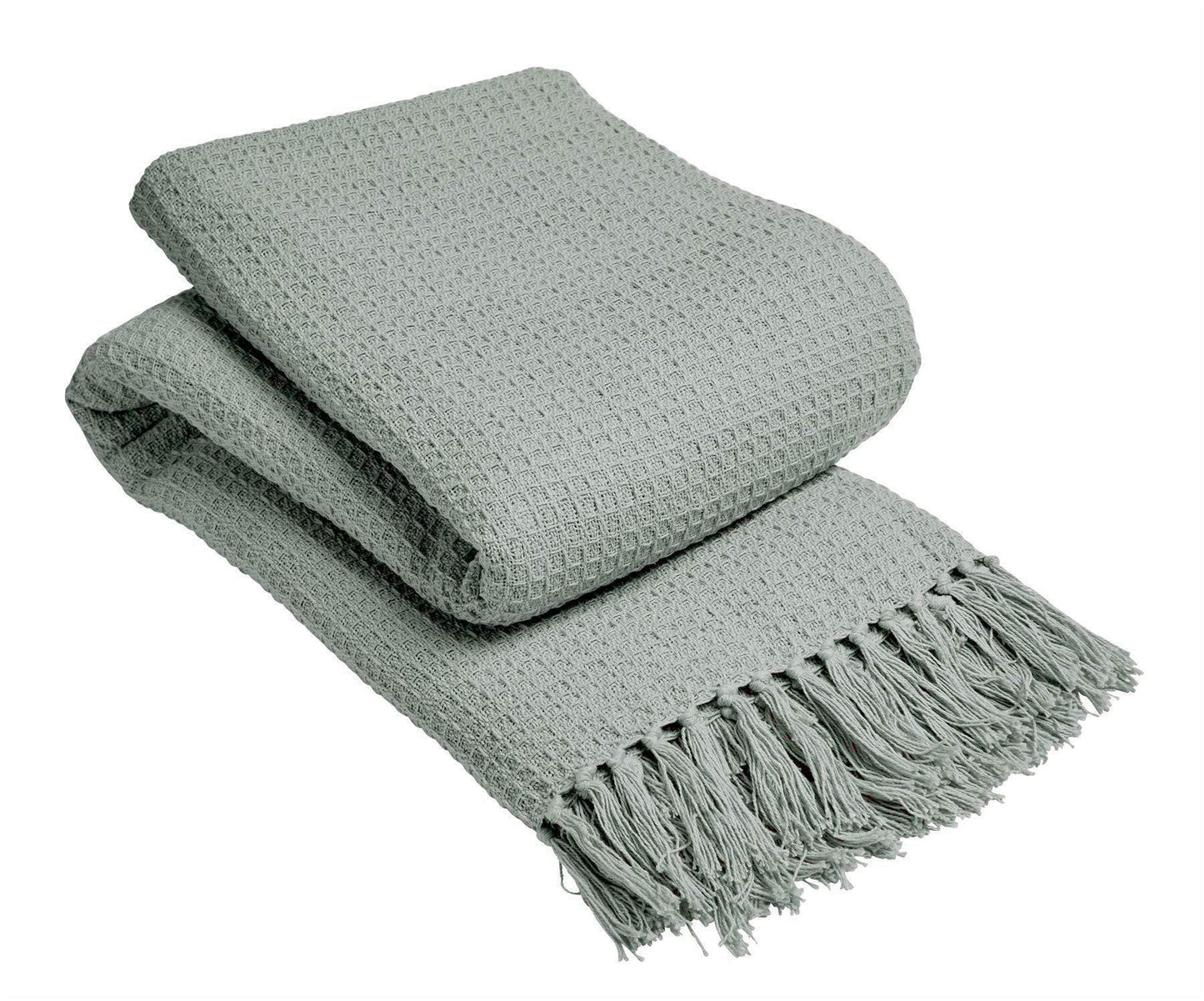 OLIVIA ROCCO Lisbon Pure Indian Cotton Handwoven Honeycomb Throw Blanket Lightweight