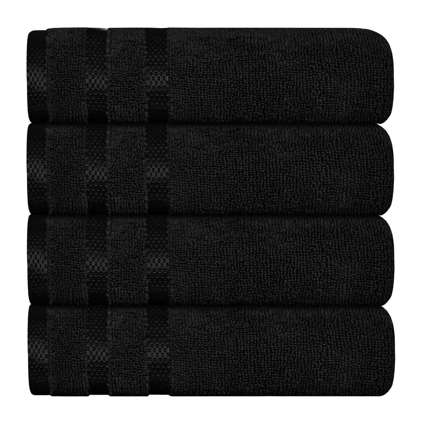 OLIVIA ROCCO Towels Belmont Viscose Stripe Black 100% Cotton Hotel Quality Bath Towels