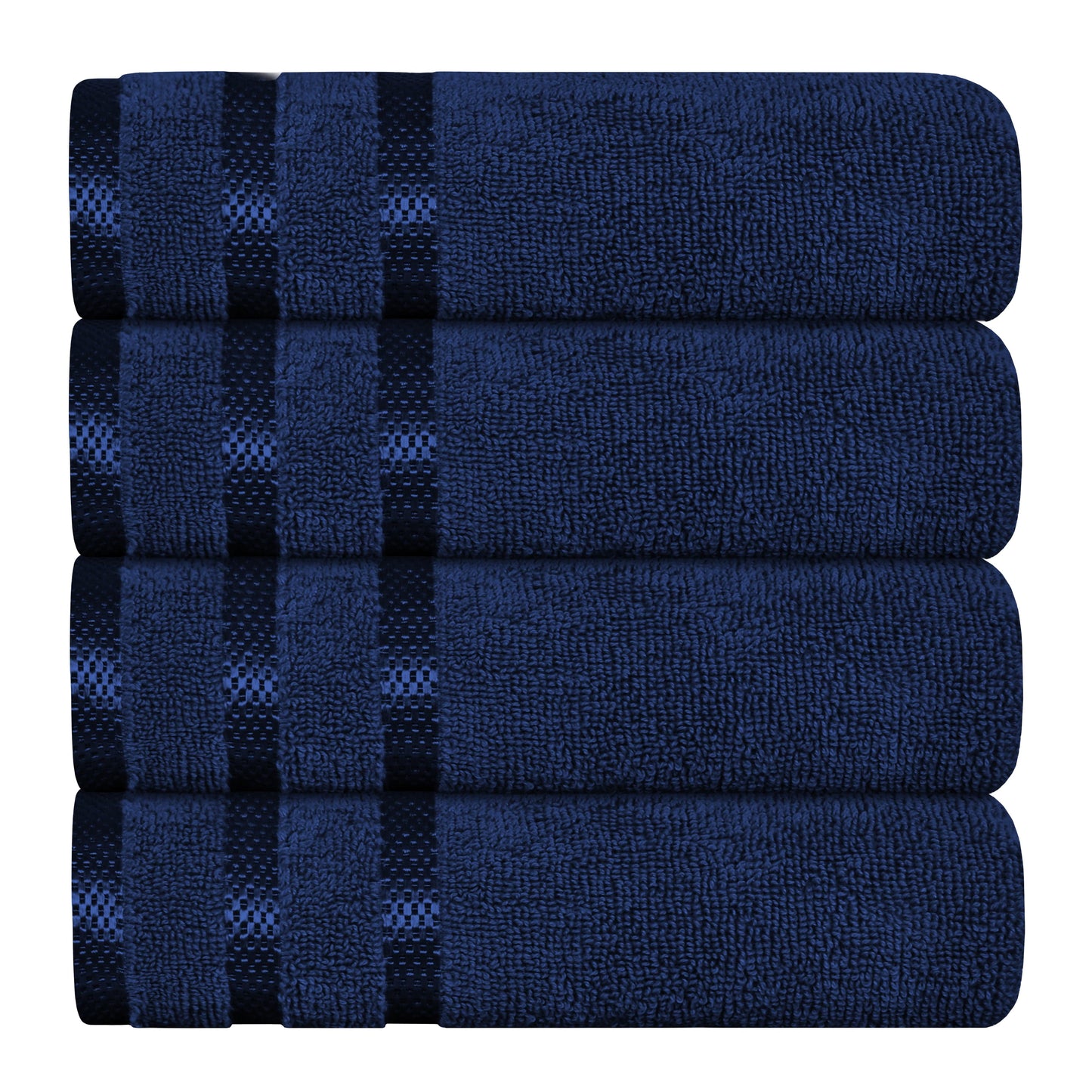 OLIVIA ROCCO Belmont Viscose Stripe Royal Blue Towels 100% Cotton Hotel Quality 10 Piece