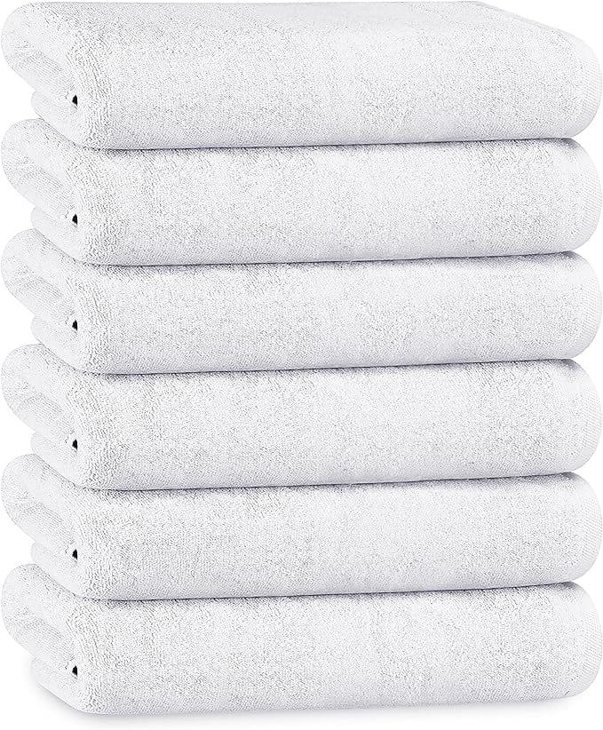 OLIVIA ROCCO Bath Sheets 500GSM Ultra Soft Super Absorbent Quick Dry Cotton White Grey Hotel-Quality Deep Fitted Easy-Care