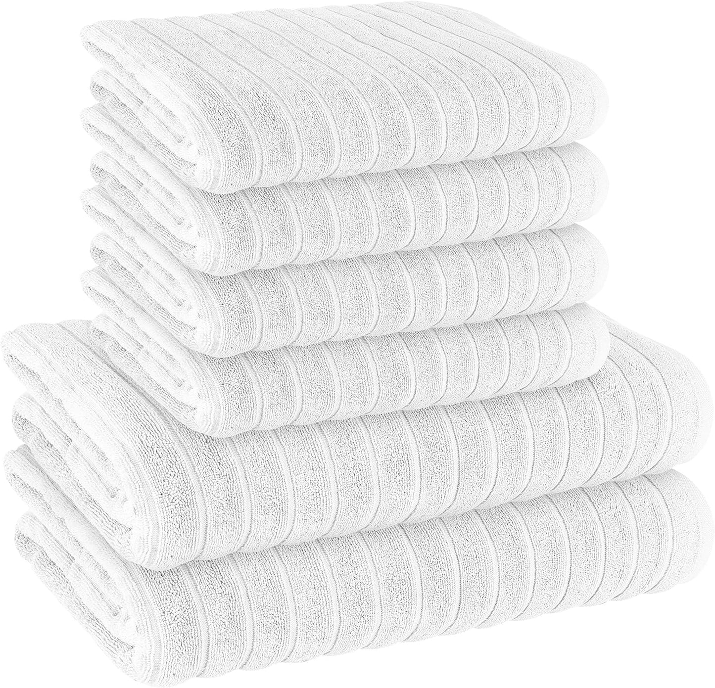 OLIVIA ROCCO Hydro Cotton Ribbed Towels Jumbo Bath Sheets 2 Pack Charcoal Highly