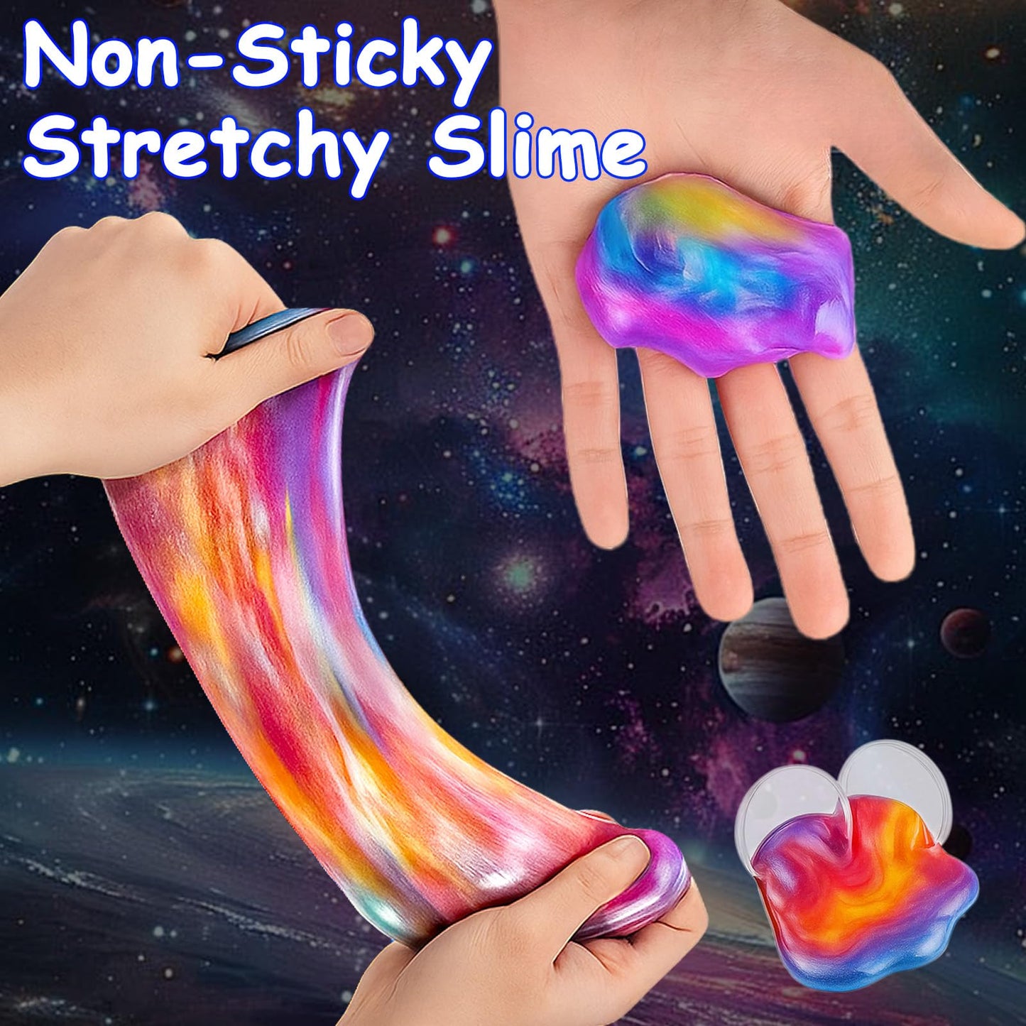 Olixmlya Galaxy Slime Balls 24-Pack – Valentine Party Favors for Kids