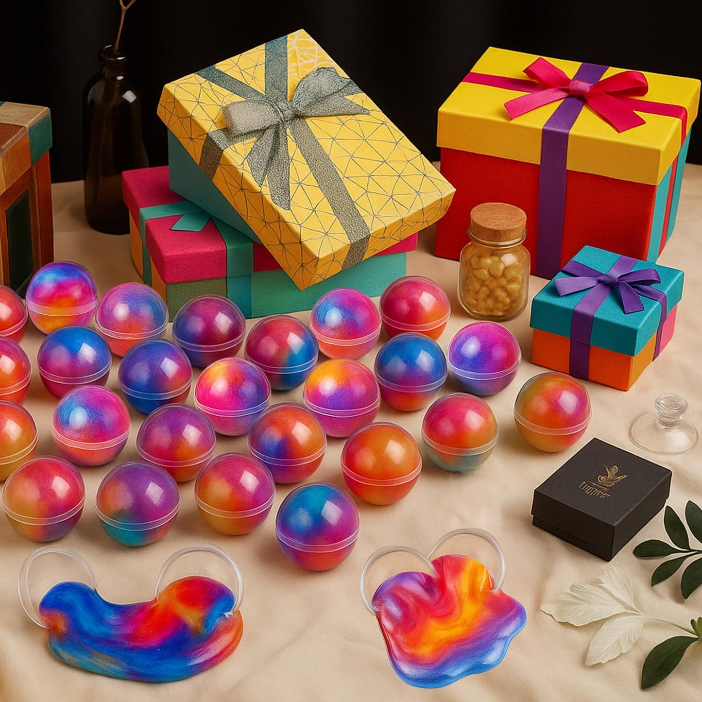 Olixmlya Galaxy Slime Balls 24-Pack – Valentine Party Favors for Kids