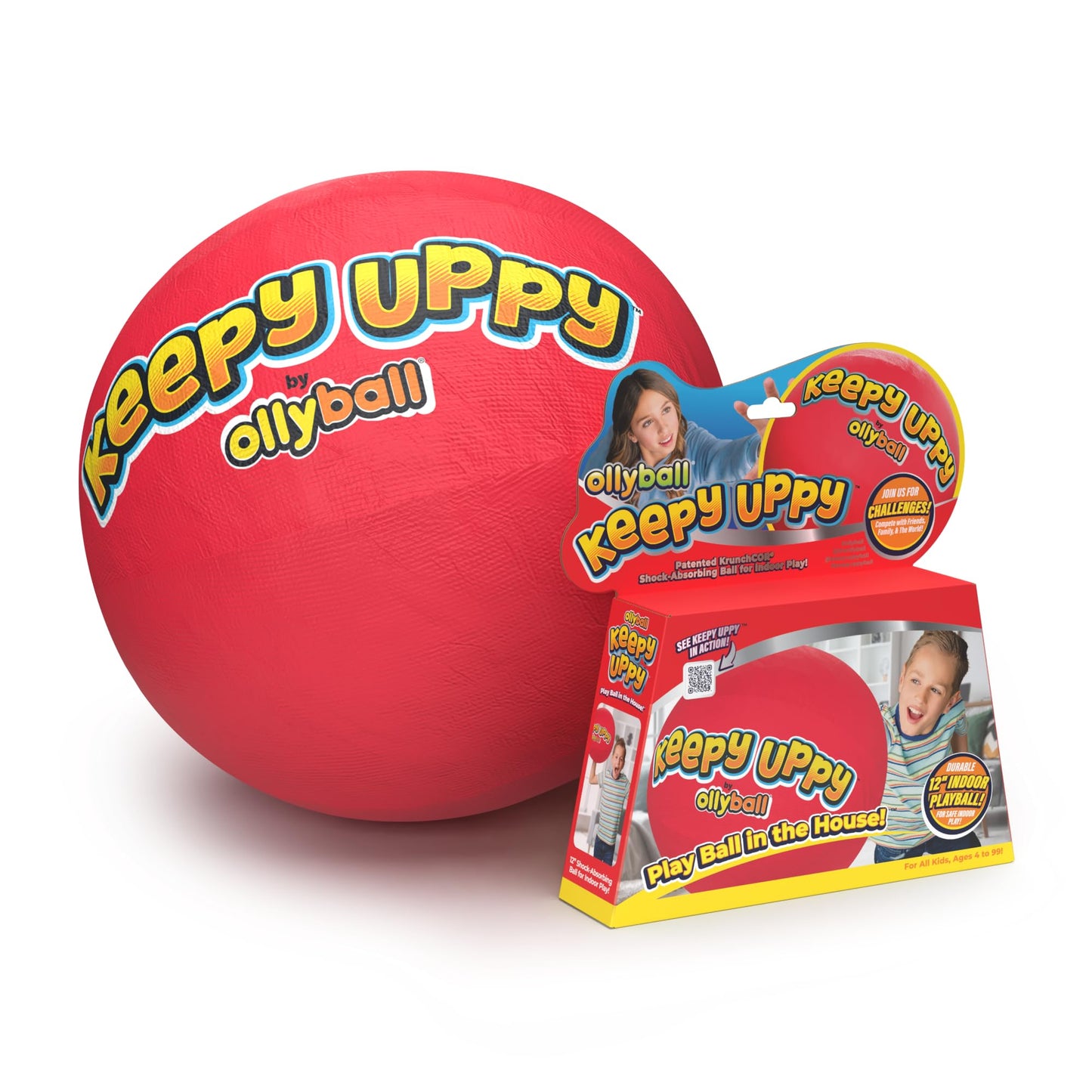 Ollyball Keepy Uppy – Patented Indoor Play Ball for Safe, Active Family Fun | 12-Inch Indoor Ball
