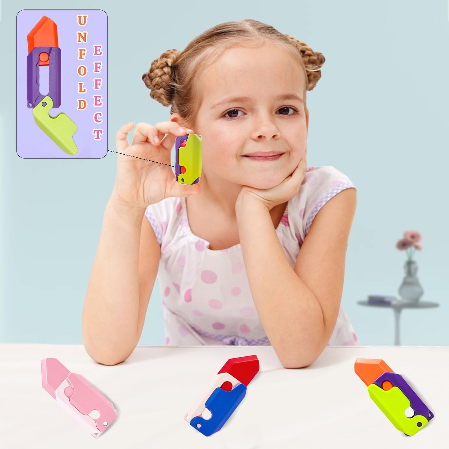 OLRMA 3pcs Fidget Knife Toys – Gravity Sensory Knife Set for Focus and Calm