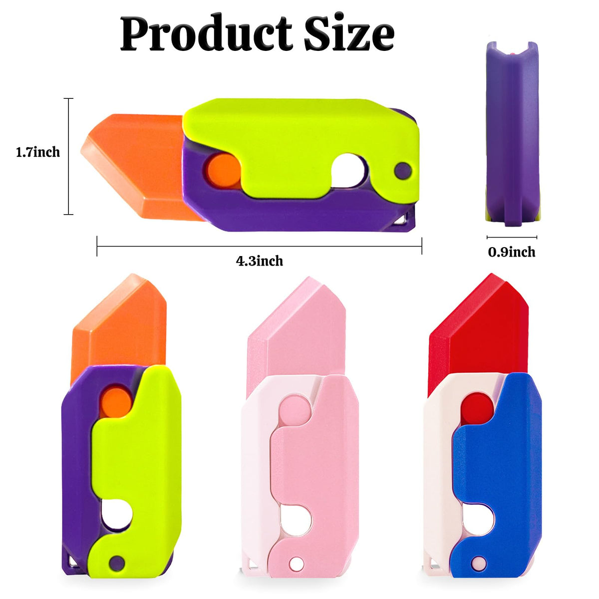 OLRMA 3pcs Fidget Knife Toys – Gravity Sensory Knife Set for Focus and Calm