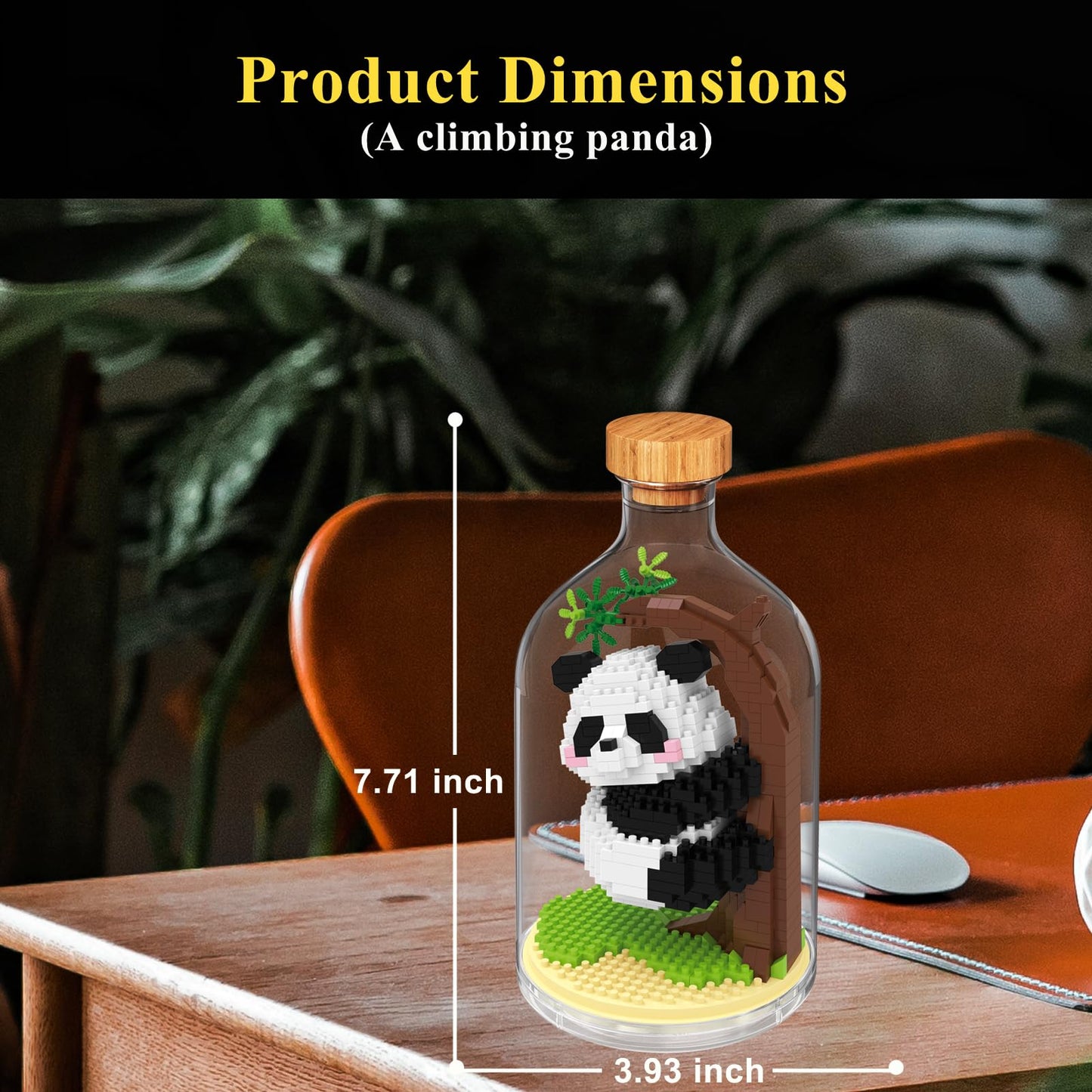 OLTLYUNH Creative Panda Building Set – Adult Mini Animal Friends, Climbing Panda, Office & Home Decor