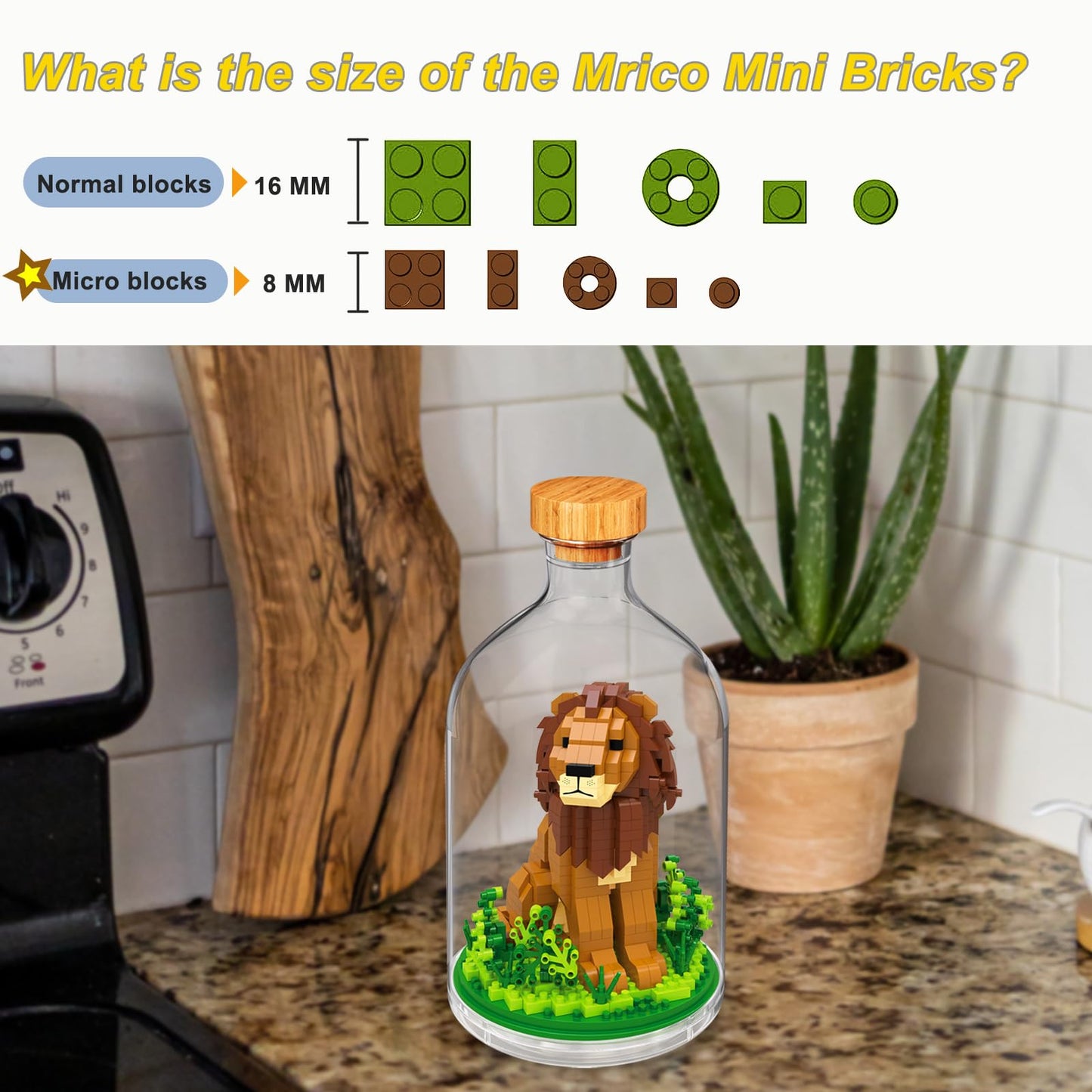 OLTLYUNH Creative Lion Building Set – Mini Animal Friends DIY Kit for Home or Office