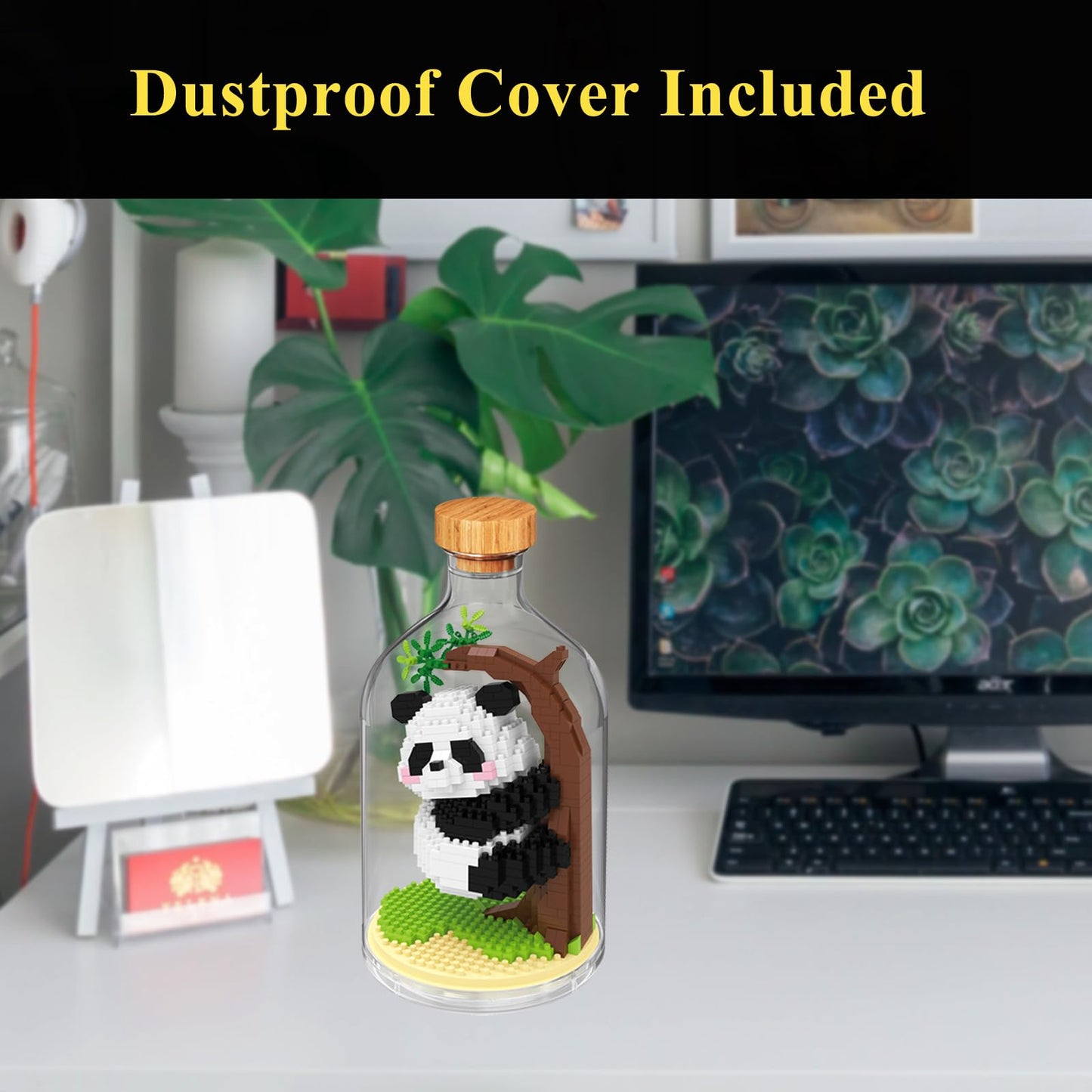 OLTLYUNH Creative Panda Building Set – Adult Mini Animal Friends, Climbing Panda, Office & Home Decor