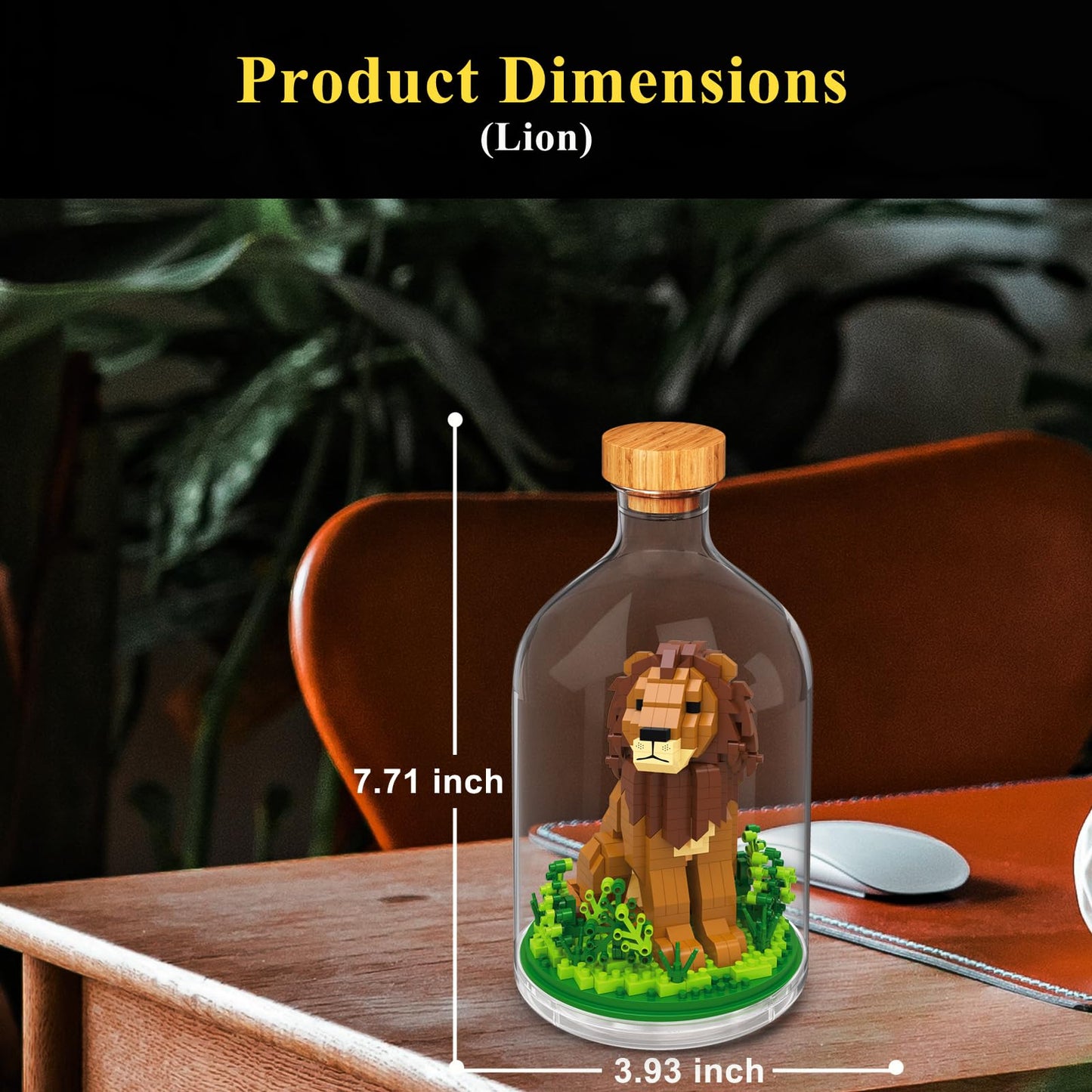 OLTLYUNH Creative Lion Building Set – Mini Animal Friends DIY Kit for Home or Office