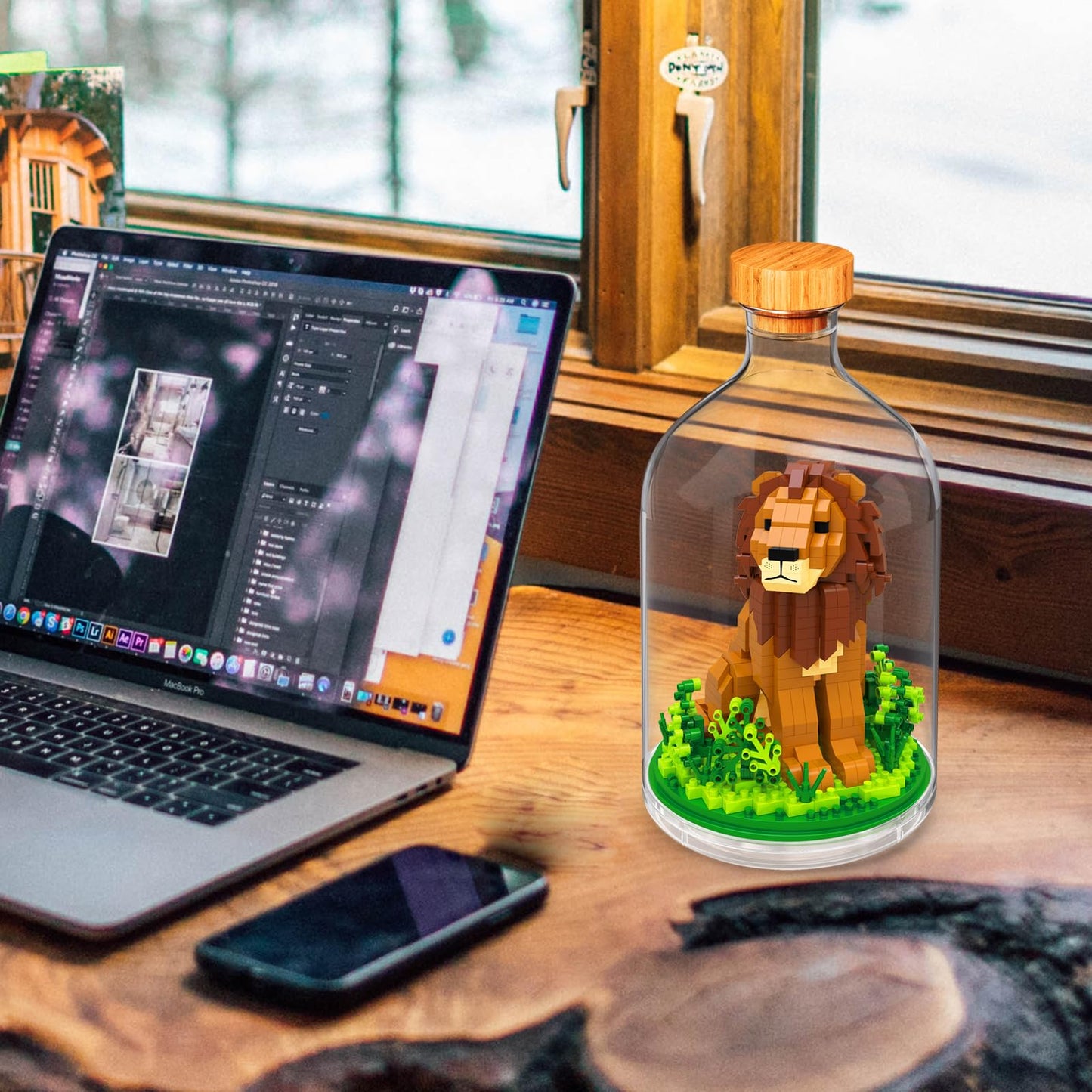 OLTLYUNH Creative Lion Building Set – Mini Animal Friends DIY Kit for Home or Office