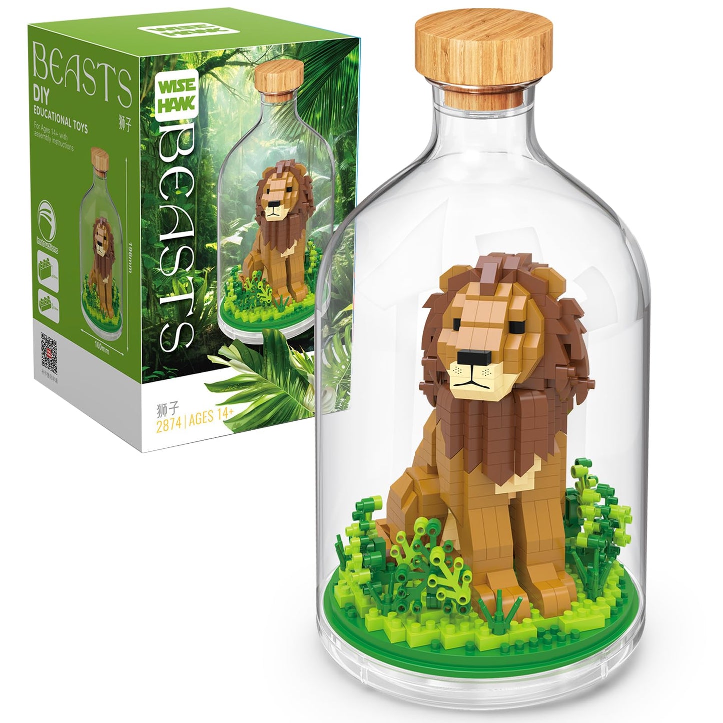 OLTLYUNH Creative Lion Building Set – Mini Animal Friends DIY Kit for Home or Office