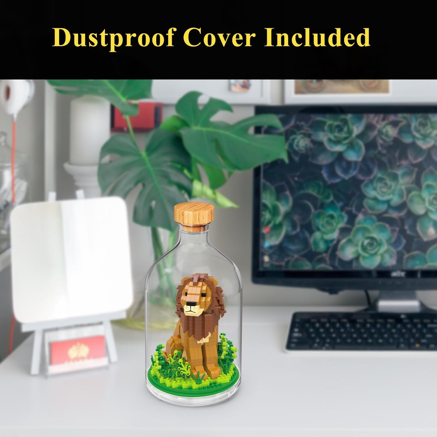 OLTLYUNH Creative Lion Building Set – Mini Animal Friends DIY Kit for Home or Office