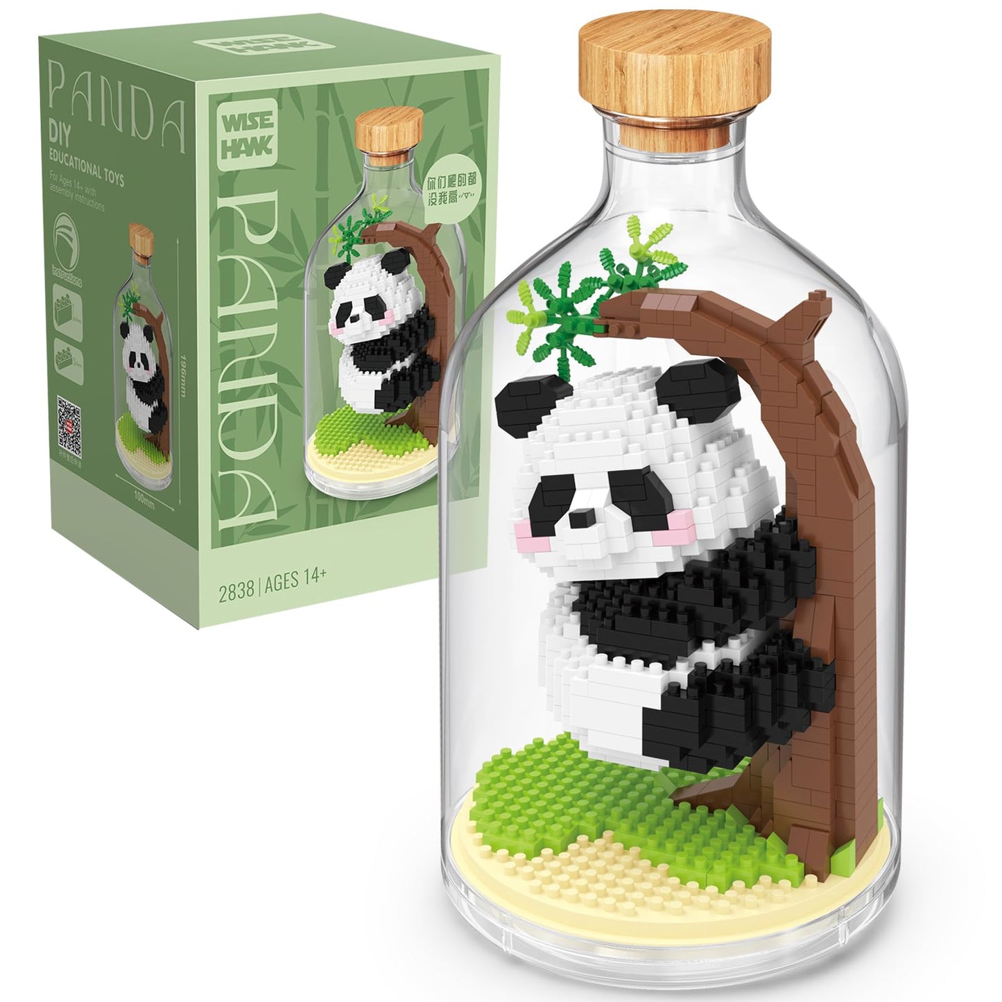 OLTLYUNH Creative Panda Building Set – Adult Mini Animal Friends, Climbing Panda, Office & Home Decor